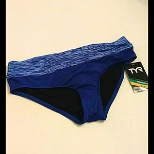 TYR WOMENS Large Blue bikini bottom only NWT